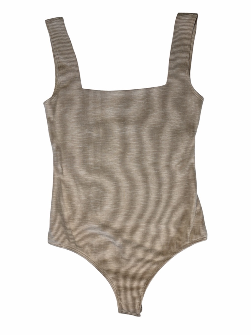 Free People square necked oatmeal ribbed bodysuit, women’s size xs